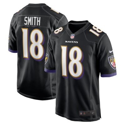 Игровая джерси Baltimore Ravens Roquan Smith Nike Black Alternate Game