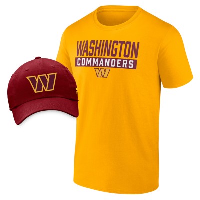 Бейсболка и футболка Washington Commanders - Gold/Burgundy