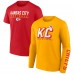 Футболка с длинным рукавом Kansas City Chiefs Two-Pack - Gold/Red