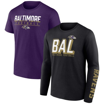 Футболка с длинным рукавом Baltimore Ravens Two-Pack - Black/Purple
