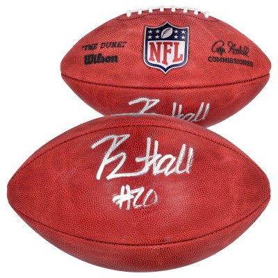 Мяч американского футбола NFL Breece Hall New York Jets Autographed Authentic NFL Duke Full Color