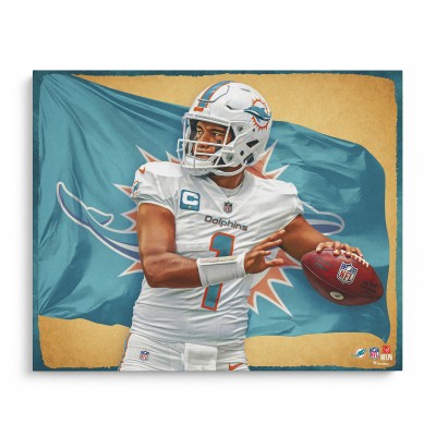 Miami Dolphins Tua Tagovailoa Fanatics Authentic 16 x 20 Photo Print - Designed by Artist Brian Konnick