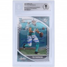 Autographed Miami Dolphins Tua Tagovailoa 2020 Panini Absolute #194 Beckett Fanatics Witnessed Authenticated Rookie Card