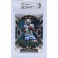 Autographed Miami Dolphins Tua Tagovailoa 2020 Panini Select #45 Beckett Fanatics Witnessed Authenticated Rookie Card