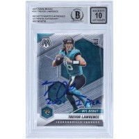 Autographed Jacksonville Jaguars Trevor Lawrence 2021 Panini Mosaic NFL Debut #241 Beckett Fanatics Witnessed Authenticated 10 Rookie Card with 2021 #1 Pick Inscription