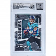 Autographed Jacksonville Jaguars Trevor Lawrence 2021 Panini Donruss Optic Gridiron Kings #RGK-1 Beckett Fanatics Witnessed Authenticated 10 Rookie Card