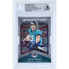 Autographed Jacksonville Jaguars Trevor Lawrence 2021 Panini Mosaic Introductions #I-1 Beckett Fanatics Witnessed Authenticated Rookie Card