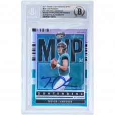 Autographed Jacksonville Jaguars Trevor Lawrence 2021 Panini MVP Contenders Optic #MVP-TLA Beckett Fanatics Witnessed Authenticated 10 Rookie Card