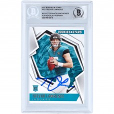 Autographed Jacksonville Jaguars Trevor Lawrence 2021 Panini Rookies and Stars #101 Beckett Fanatics Witnessed Authenticated Rookie Card