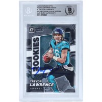 Autographed Jacksonville Jaguars Trevor Lawrence 2021 Panini Donruss Optic Gridiron Kings #RGK-1 Beckett Fanatics Witnessed Authenticated Rookie Card