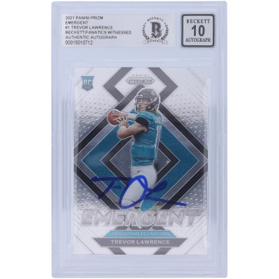 Autographed Jacksonville Jaguars Trevor Lawrence 2021 Panini Prizm 1 Emergent #E-1 Beckett Fanatics Witnessed Authenticated 10 Rookie Card