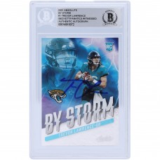 Autographed Jacksonville Jaguars Trevor Lawrence 2021 Panini Absolute By Storm #BST-1 Beckett Fanatics Witnessed Authenticated Rookie Card