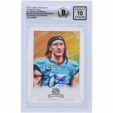 Autographed Jacksonville Jaguars Trevor Lawrence 2021 Panini Chronicles Gridiron Kings #GK-1 Beckett Fanatics Witnessed Authenticated 10 Rookie Card