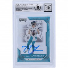 Autographed Jacksonville Jaguars Trevor Lawrence 2021 Panini Chronicles Playoff Momentum #PMR-1 Beckett Fanatics Witnessed Authenticated 10 Rookie Card