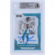 Autographed Jacksonville Jaguars Trevor Lawrence 2021 Panini Chronicles Playoff Momentum #PMR-1 Beckett Fanatics Witnessed Authenticated Rookie Card