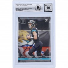 Autographed Jacksonville Jaguars Trevor Lawrence 2021 Panini Chronicles #PA-1 Beckett Fanatics Witnessed Authenticated 10 Rookie Card