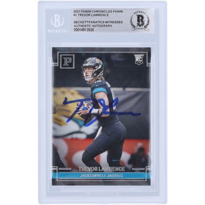 Autographed Jacksonville Jaguars Trevor Lawrence 2021 Panini Chronicles #PA-1 Beckett Fanatics Witnessed Authenticated Rookie Card