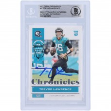 Autographed Jacksonville Jaguars Trevor Lawrence 2021 Panini Chronicles #47 Beckett Fanatics Witnessed Authenticated Rookie Card