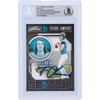 Autographed Jacksonville Jaguars Trevor Lawrence 2021 Panini Playbook Next Up #NXT-TRL Beckett Fanatics Witnessed Authenticated Rookie Card