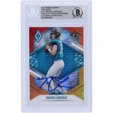 Autographed Jacksonville Jaguars Trevor Lawrence 2021 Panini Phoenix Fire Burst #101 Beckett Fanatics Witnessed Authenticated Rookie Card