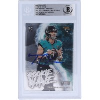 Autographed Jacksonville Jaguars Trevor Lawrence 2021 Panini Playoff Rookie Wave #RW-TLR Beckett Fanatics Witnessed Authenticated Rookie Card
