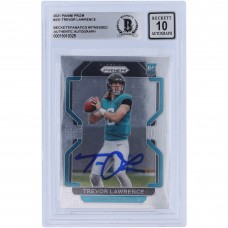 Autographed Jacksonville Jaguars Trevor Lawrence 2021 Panini Prizm #331 Beckett Fanatics Witnessed Authenticated 10 Rookie Card