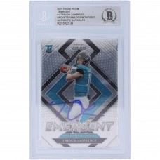 Autographed Jacksonville Jaguars Trevor Lawrence 2021 Panini Prizm Emergent #E-1 Beckett Fanatics Witnessed Authenticated Rookie Card