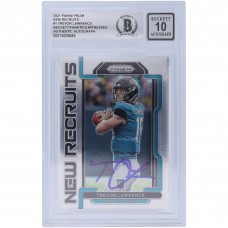 Autographed Jacksonville Jaguars Trevor Lawrence 2021 Panini Prizm New Recruits #NR-1 Beckett Fanatics Witnessed Authenticated 10 Rookie Card
