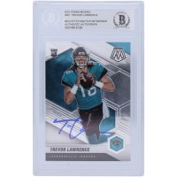 Autographed Jacksonville Jaguars Trevor Lawrence 2021 Panini Mosaic #301 Beckett Fanatics Witnessed Authenticated Rookie Card