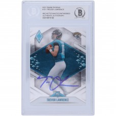 Autographed Jacksonville Jaguars Trevor Lawrence 2021 Panini Phoenix #101 Beckett Fanatics Witnessed Authenticated Rookie Card