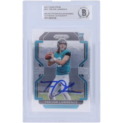 Autographed Jacksonville Jaguars Trevor Lawrence 2021 Panini Prizm #331 Beckett Fanatics Witnessed Authenticated Rookie Card
