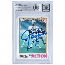 Autographed New York Giants Lawrence Taylor 1982 Topps #435 Beckett Fanatics Witnessed Authenticated 10 Rookie Card