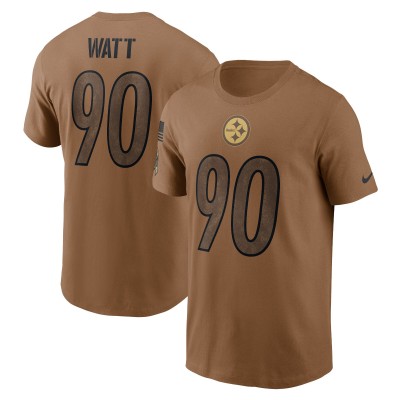 Футболка T.J. Watt Pittsburgh Steelers Nike 2023 Salute To Service Name &amp; Number - Brown