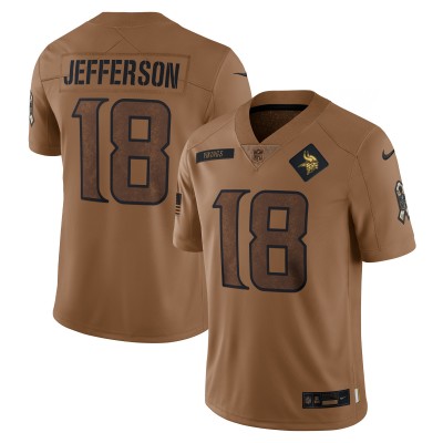 Джерси Justin Jefferson Minnesota Vikings Nike 2023 Salute To Service Limited - Brown