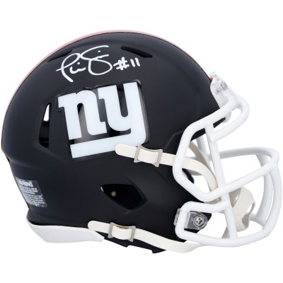 Autographed New York Giants Phil Simms Fanatics Authentic Riddell Black Matte Speed Mini Helmet
