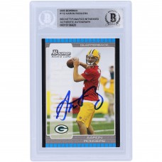 Aaron Rodgers Green Bay Packers Autographed 2005 Bowman #112 Beckett Fanatics Witnessed Authenticated Rookie Card