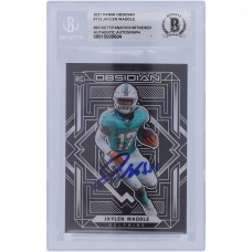 Autographed Miami Dolphins Jaylen Waddle 2021 Panini Obsidian #113 Beckett Fanatics Witnessed Authenticated 10 Rookie Card