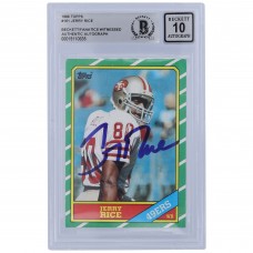 Jerry Rice San Francisco 49ers Autographed 1986 Topps #161 Beckett Fanatics Witnessed Authenticated 10 Rookie Card