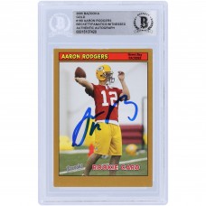 Aaron Rodgers Green Bay Packers Autographed 2005 Topps Bazooka Gold Variation #190 Beckett Fanatics Witnessed Authenticated Rookie Card