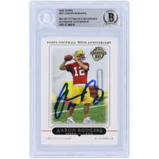 Aaron Rodgers Green Bay Packers Autographed 2005 Topps #431 Beckett Fanatics Witnessed Authenticated Rookie Card