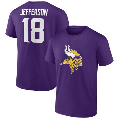 Футболка Justin Jefferson Minnesota Vikings Icon Player Name & Number - Purple