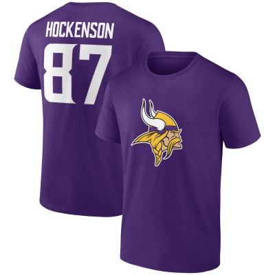 Футболка T.J. Hockenson Minnesota Vikings Icon Player Name & Number - Purple