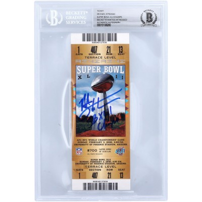 Michael Strahan New York Giants Autographed Fanatics Authentic Ticket with SB XLII Champs Inscription