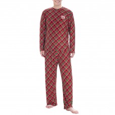 Пижама футболка с длинным рукавом и штаны New York Giants Concepts Sport Holly Allover Print Knit - Red