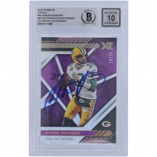 Aaron Rodgers Green Bay Packers Autographed 2020 Panini XR Purple #60 #13/25 Beckett Fanatics Witnessed Authenticated 10 Card