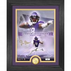 Minnesota Vikings Justin Jefferson Highland Mint 13 x 16 Legends Bronze Coin Photo Mint