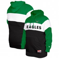 Толстовка Philadelphia Eagles New Era Throwback Colorblocked - Kelly Green