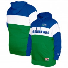 Толстовка Seattle Seahawks New Era Throwback Colorblocked - Royal/Green