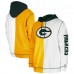 Толстовка Green Bay Packers New Era Gold/White Third Down Split Raglan