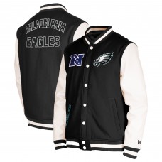 Куртка Philadelphia Eagles New Era Third Down Varsity Full-Snap - Black